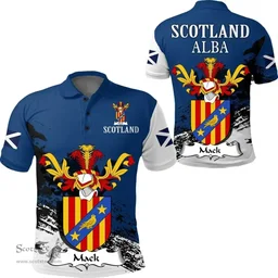 Scottish Mack Clan Scottish Family Crest Scotland Alba Thistle Polo Shirt