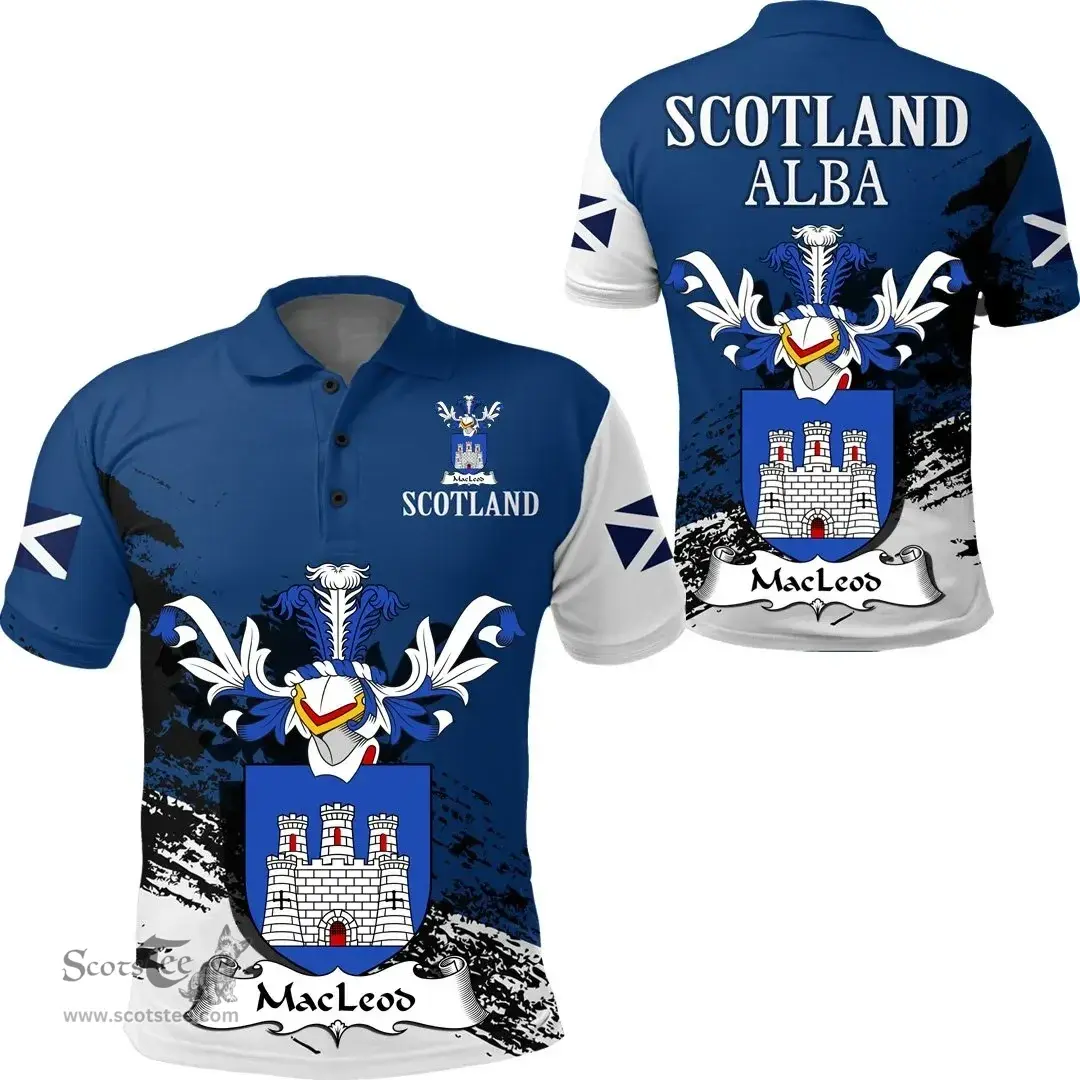 Scottish MacLeod Clan Scottish Family Crest Scotland Alba Thistle Polo Shirt