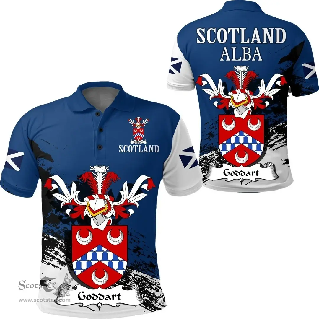 Scottish Goddart Clan Scottish Family Crest Scotland Alba Thistle Polo Shirt