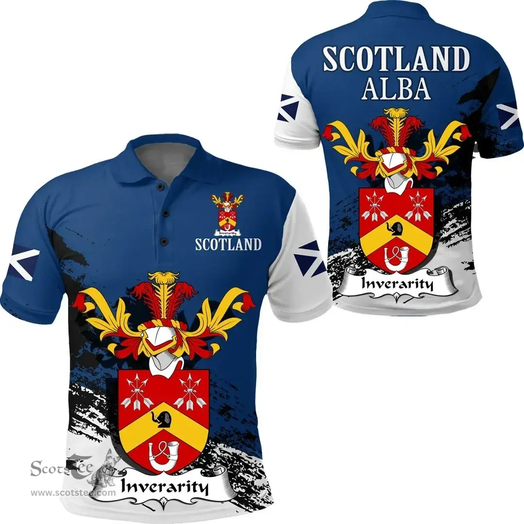 Scottish Inverarity Clan Scottish Family Crest Scotland Alba Thistle Polo Shirt