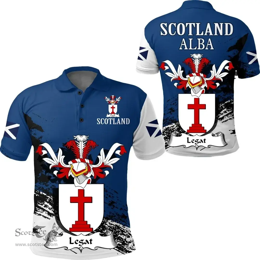 Scottish Legat Clan Scottish Family Crest Scotland Alba Thistle Polo Shirt