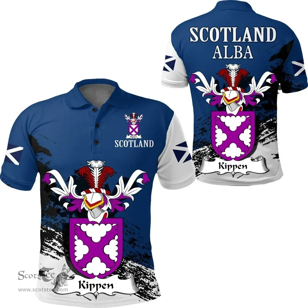 Scottish Kippen Clan Scottish Family Crest Scotland Alba Thistle Polo Shirt