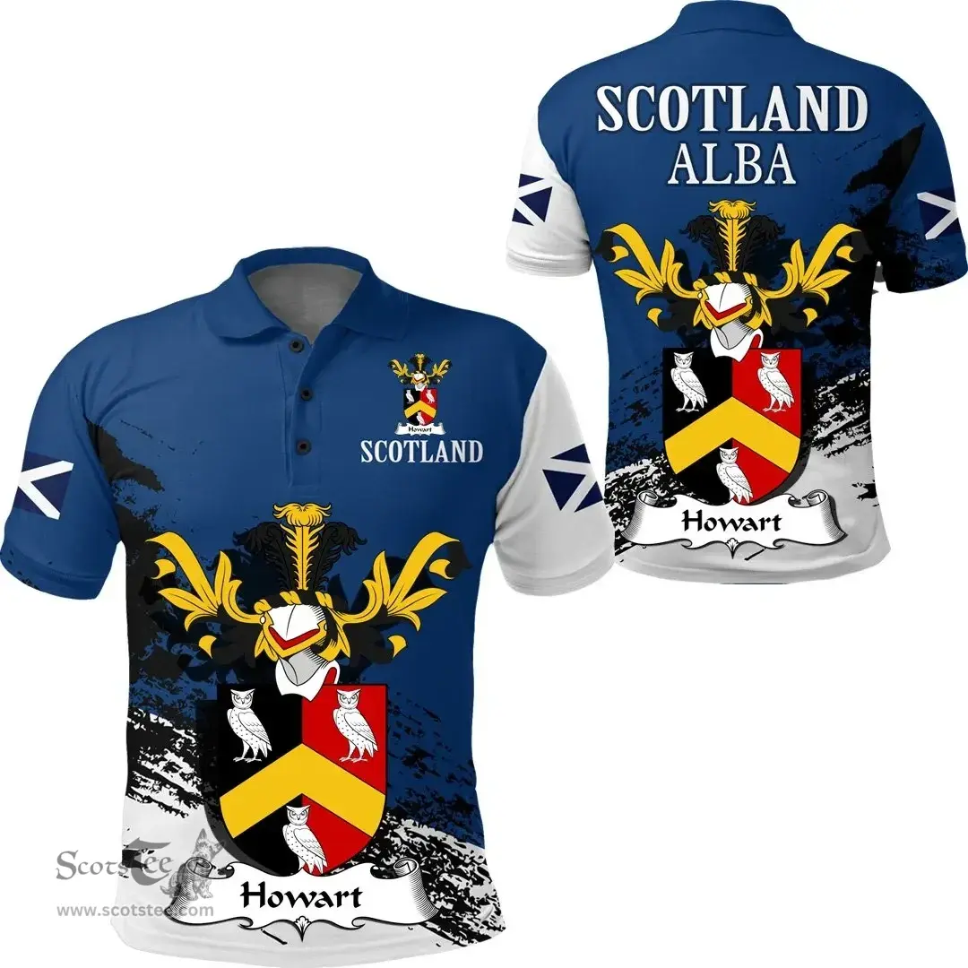 Scottish Howart Clan Scottish Family Crest Scotland Alba Thistle Polo Shirt