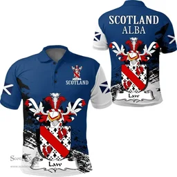 Scottish Law (Burntoun, Fife) Clan Scottish Family Crest Scotland Alba Thistle Polo Shirt