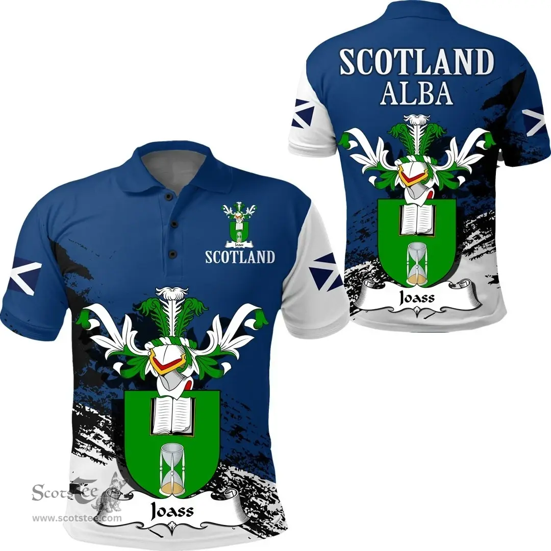 Scottish Joass Clan Scottish Family Crest Scotland Alba Thistle Polo Shirt