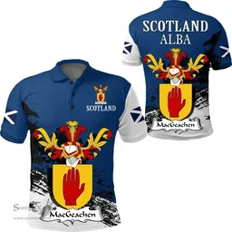 Scottish MacGeachen Clan Scottish Family Crest Scotland Alba Thistle Polo Shirt