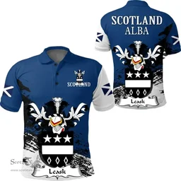 Scottish Leask Clan Scottish Family Crest Scotland Alba Thistle Polo Shirt