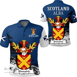 Scottish Kinnaird Clan Scottish Family Crest Scotland Alba Thistle Polo Shirt
