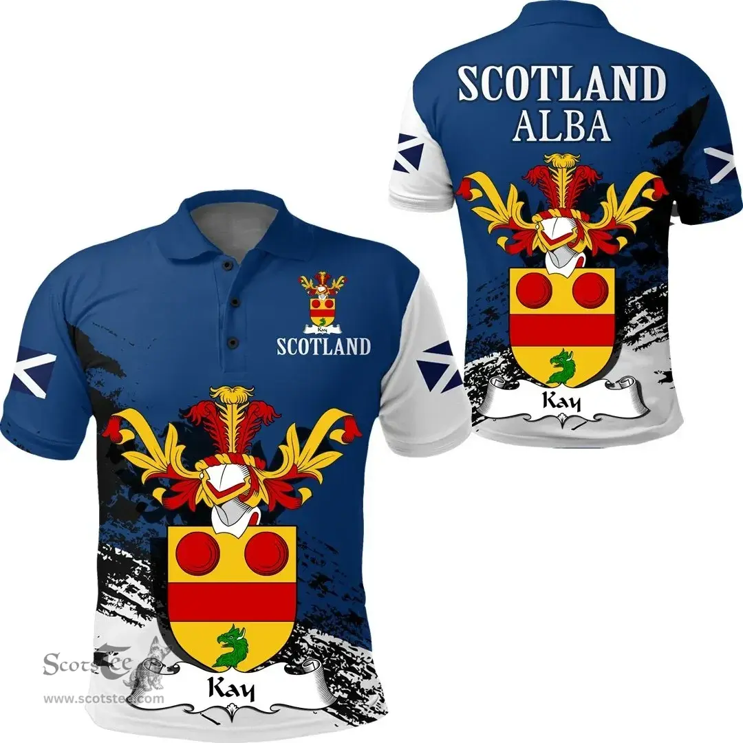 Scottish Kay Clan Scottish Family Crest Scotland Alba Thistle Polo Shirt