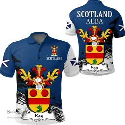 Scottish Kay Clan Scottish Family Crest Scotland Alba Thistle Polo Shirt