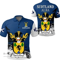 Scottish Murchison Clan Scottish Family Crest Scotland Alba Thistle Polo Shirt