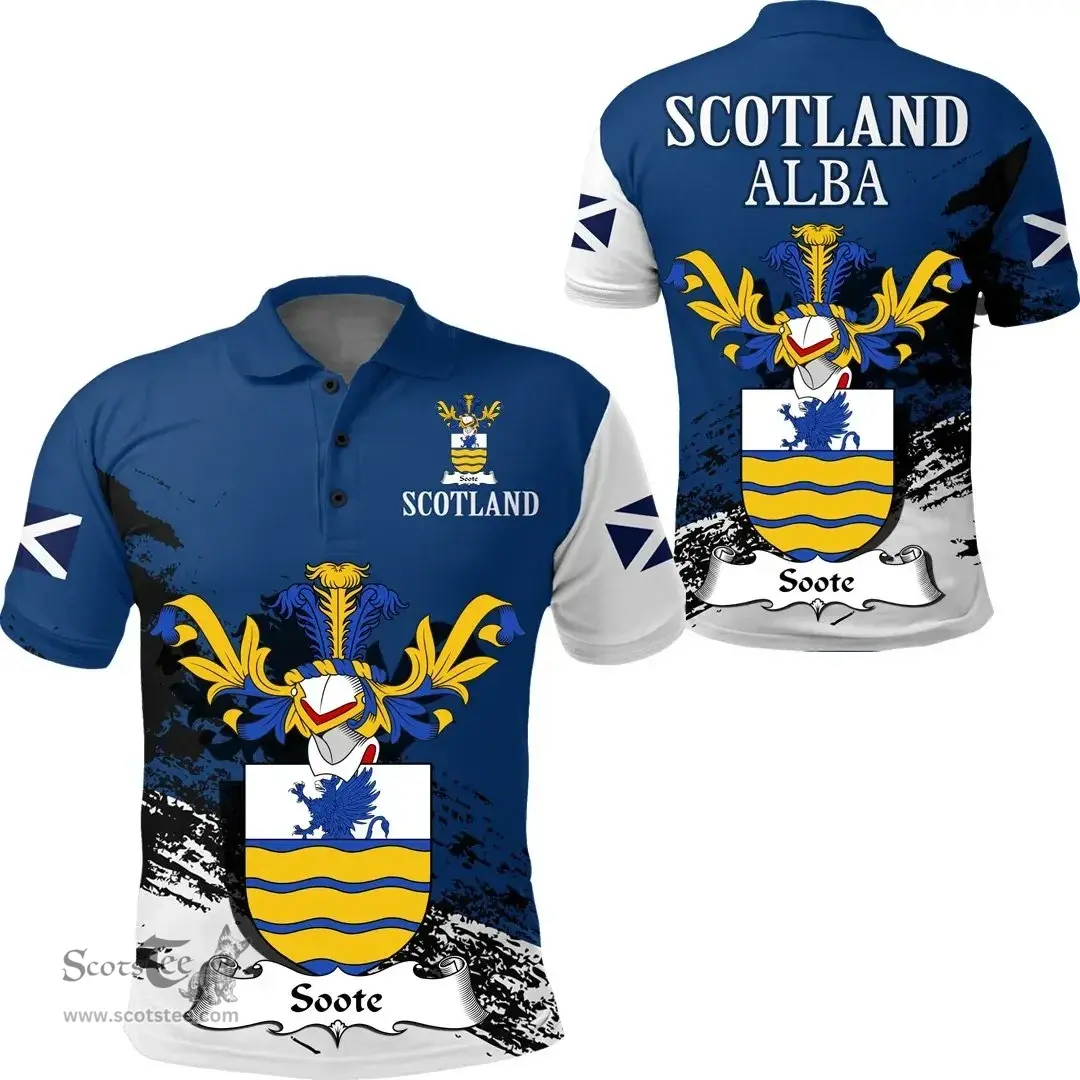 Scottish Soote Clan Scottish Family Crest Scotland Alba Thistle Polo Shirt
