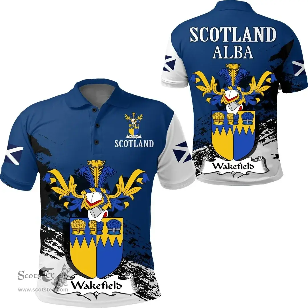 Scottish Wakefield Clan Scottish Family Crest Scotland Alba Thistle Polo Shirt