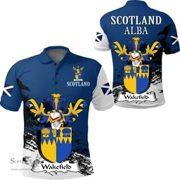Scottish Wakefield Clan Scottish Family Crest Scotland Alba Thistle Polo Shirt