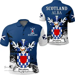 Scottish Straiton Clan Scottish Family Crest Scotland Alba Thistle Polo Shirt