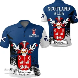 Scottish Slewman Clan Scottish Family Crest Scotland Alba Thistle Polo Shirt