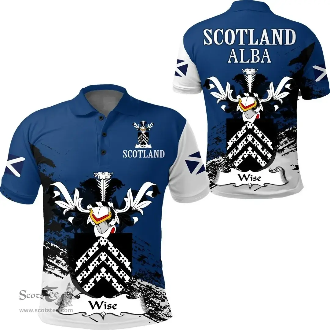 Scottish Wise Clan Scottish Family Crest Scotland Alba Thistle Polo Shirt