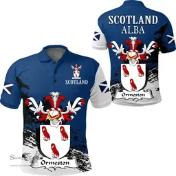 Scottish Ormeston Clan Scottish Family Crest Scotland Alba Thistle Polo Shirt