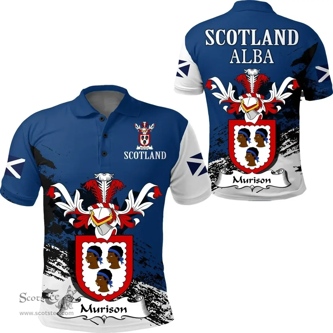 Scottish Murison Clan Scottish Family Crest Scotland Alba Thistle Polo Shirt