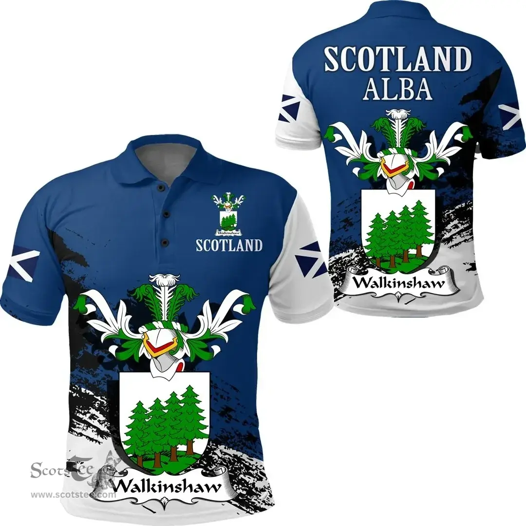 Scottish Walkinshaw Clan Scottish Family Crest Scotland Alba Thistle Polo Shirt