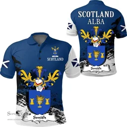 Scottish Smith Clan Scottish Family Crest Scotland Alba Thistle Polo Shirt
