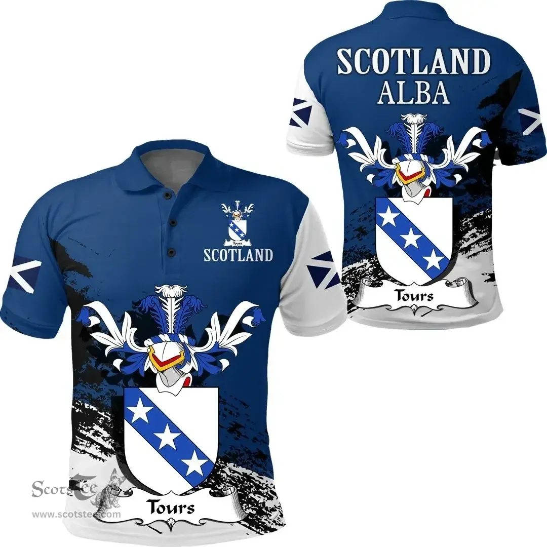 Scottish Tours Clan Scottish Family Crest Scotland Alba Thistle Polo Shirt