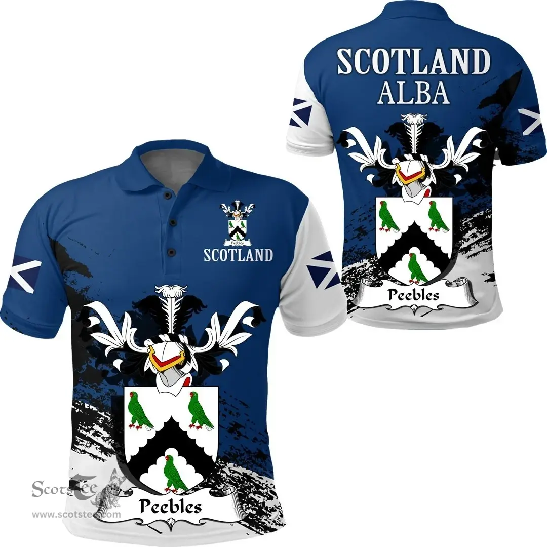 Scottish Peebles Clan Scottish Family Crest Scotland Alba Thistle Polo Shirt