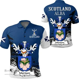 Scottish Morison Clan Scottish Family Crest Scotland Alba Thistle Polo Shirt