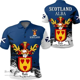 Scottish Rule Clan Scottish Family Crest Scotland Alba Thistle Polo Shirt
