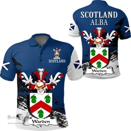 Scottish Warden Clan Scottish Family Crest Scotland Alba Thistle Polo Shirt