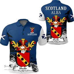 Scottish Sheild Clan Scottish Family Crest Scotland Alba Thistle Polo Shirt
