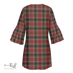 Scottish Anderson of Arbrake Tartan Womens Stacked Ruffle Sleeve Tartan Dress