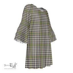 Scottish Burns Check Tartan Womens Stacked Ruffle Sleeve Tartan Dress
