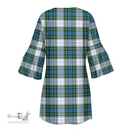 Scottish Campbell Dress Tartan Womens Stacked Ruffle Sleeve Tartan Dress