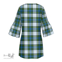 Scottish Campbell Dress Clan Tartan Crest Womens Stacked Ruffle Sleeve Tartan Dress