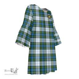 Scottish Campbell Dress Clan Tartan Crest Womens Stacked Ruffle Sleeve Tartan Dress