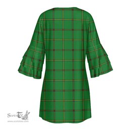 Scottish Don Tribe of Mar Tartan Womens Stacked Ruffle Sleeve Tartan Dress
