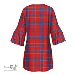 Scottish Inverness District Tartan Womens Stacked Ruffle Sleeve Tartan Dress
