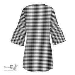 Scottish Shepherd Tartan Womens Stacked Ruffle Sleeve Tartan Dress
