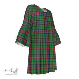 Scottish McGeachie Tartan Womens Stacked Ruffle Sleeve Tartan Dress