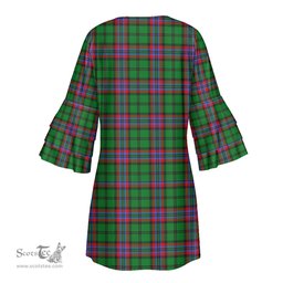 Scottish McGeachie Tartan Womens Stacked Ruffle Sleeve Tartan Dress