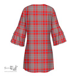 Scottish Moubray Tartan Womens Stacked Ruffle Sleeve Tartan Dress