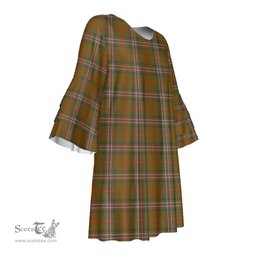 Scottish SCOTT BROWN MODERN Tartan Womens Stacked Ruffle Sleeve Tartan Dress
