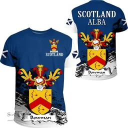 Scottish Bowman Clan Scottish Family Crest Scotland Alba Thistle T Shirt