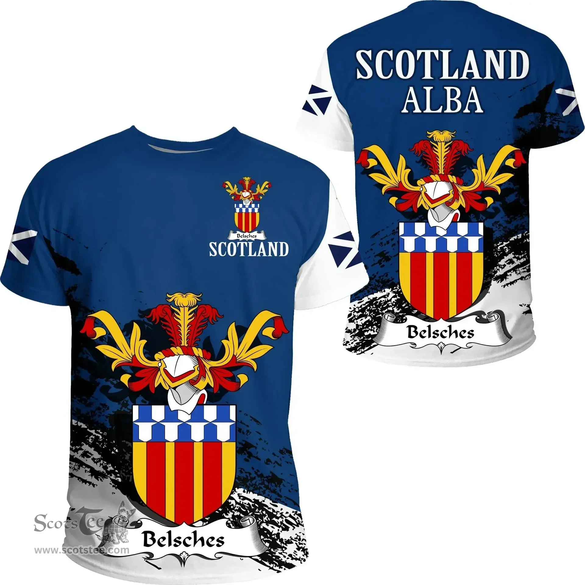 Scottish Belsches Clan Scottish Family Crest Scotland Alba Thistle T Shirt
