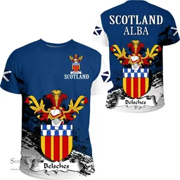 Scottish Belsches Clan Scottish Family Crest Scotland Alba Thistle T Shirt