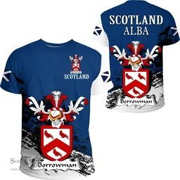 Scottish Borrowman Clan Scottish Family Crest Scotland Alba Thistle T Shirt