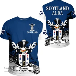 Scottish Beattie Clan Scottish Family Crest Scotland Alba Thistle T Shirt
