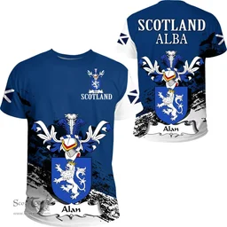 Scottish Alan Clan Scottish Family Crest Scotland Alba Thistle T Shirt
