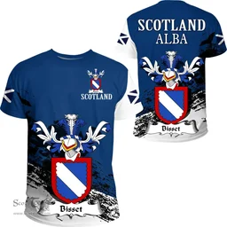 Scottish Bisset Clan Scottish Family Crest Scotland Alba Thistle T Shirt